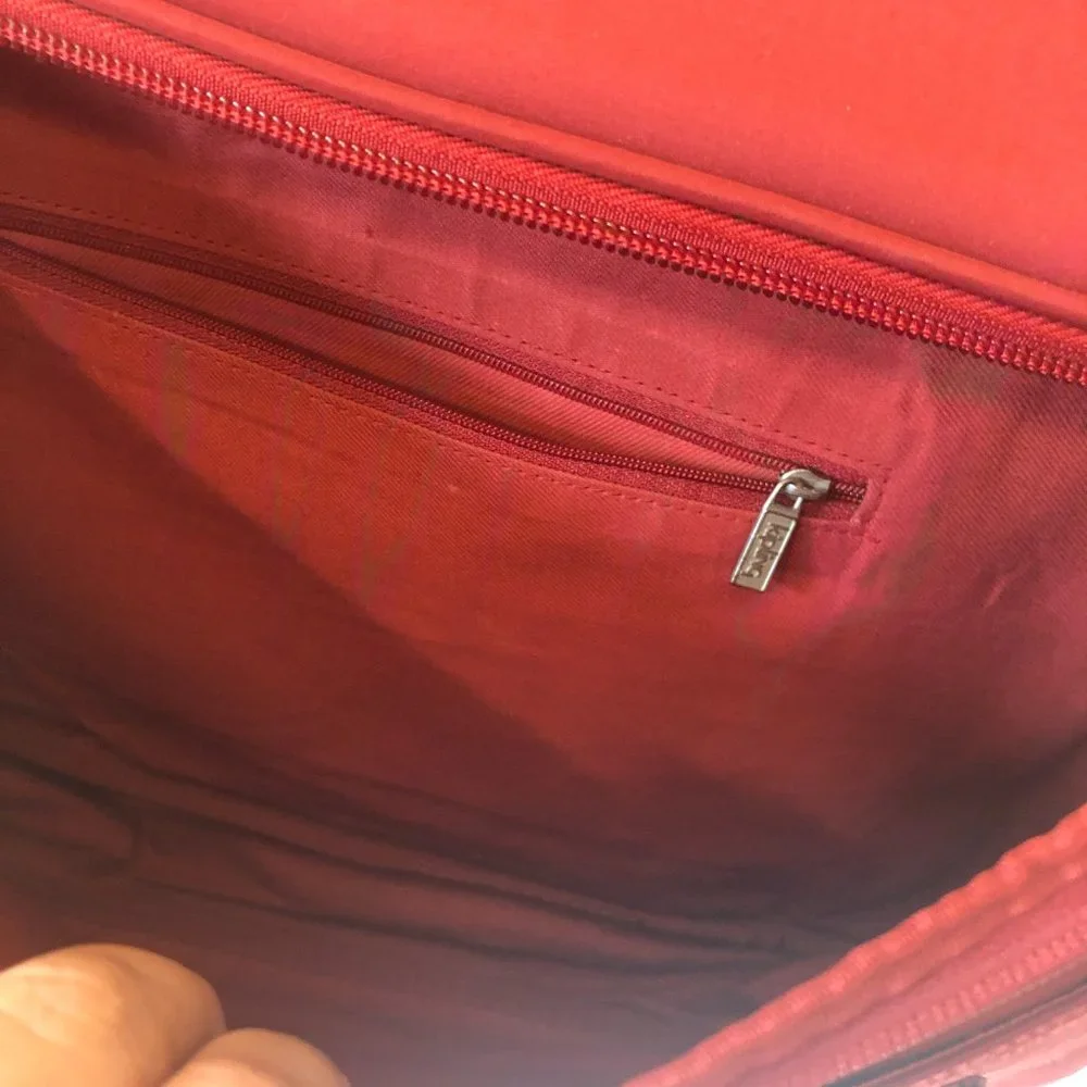 Kipling red messenger bag with computer compartment